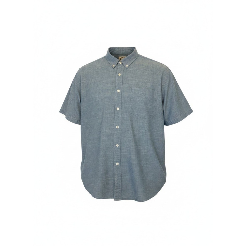 Dubinik Mens 3XL Blue Short Sleeve Button Down Shirt Customized Version Classic